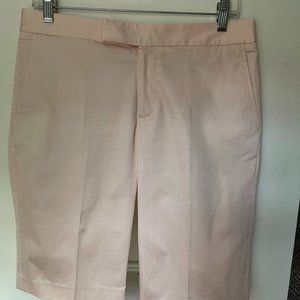 Chaiken Pink & White Pinstripe Long Short;
